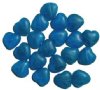 20 15mm Matte Dark Aqua & White Marble Glass Heart Beads